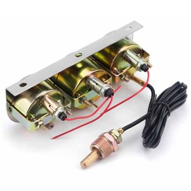 Universal Car 2'' 52mm Chrome Volt Water Temp Gauge Oil Pressure Gauge Triple 3 Gauge Set Gauges Kit VCXN