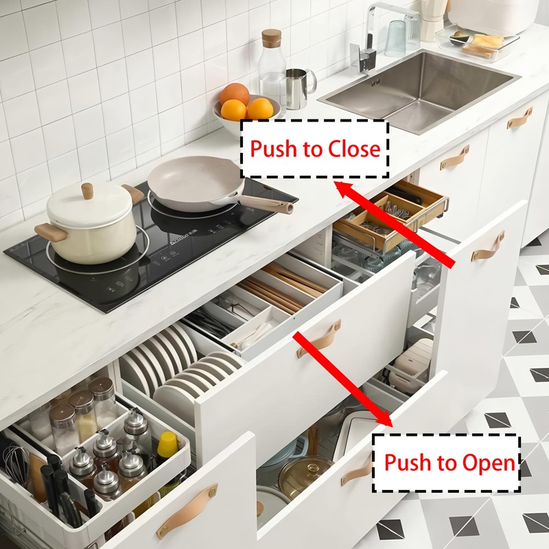 ZCLGOOD 2PCS Double Push to Open Door Latch, Magnetic Touch