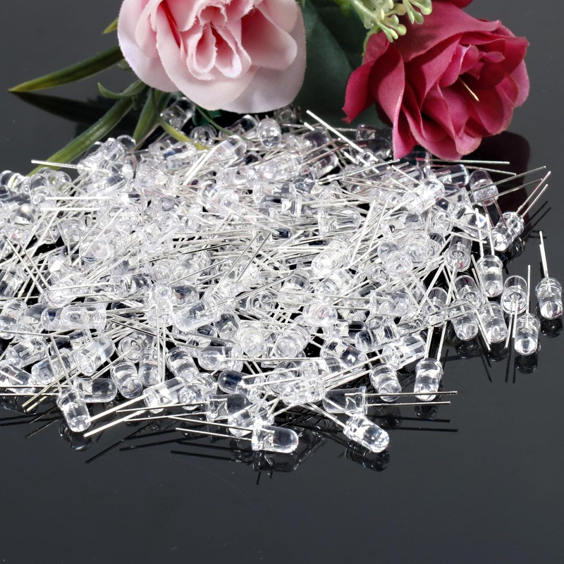 Juasky 150pcs 5mm LED Diode Lights,Clear LED Light Emitting Diodes