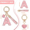 MWOOT Pink Car Keyring Gift Women Girls Initial Letter Key