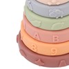 6 Pcs Soft Sensory Stacking Circle Toys with Bear Stacker