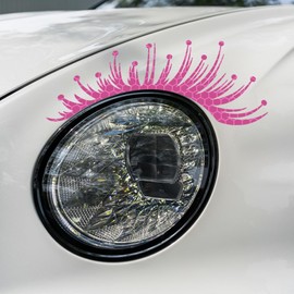 Vesvory 1 Pairs Car Headlight Eyelashes Stickers for Cars Car Body Decals and Graphics Window Decal for Car Truck Bumper Laptop Fake Eyelash Decal Decoration, 16585390