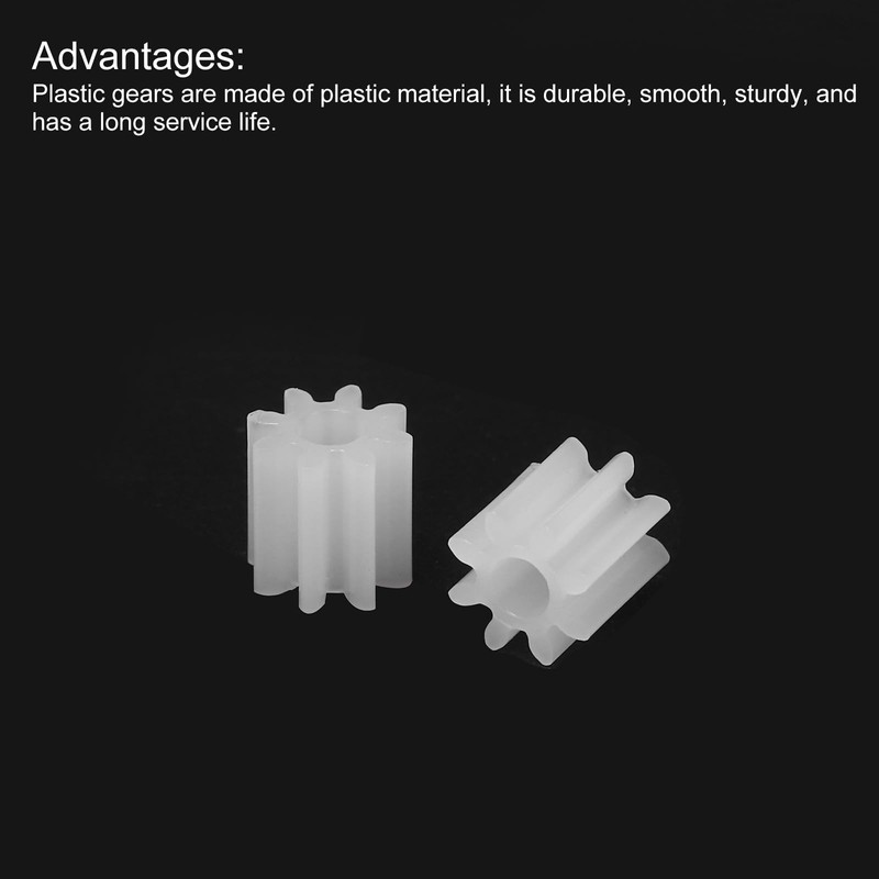 sourcing map 15Pcs Plastic Gears 8 Teeth Plastic Shaft Gears