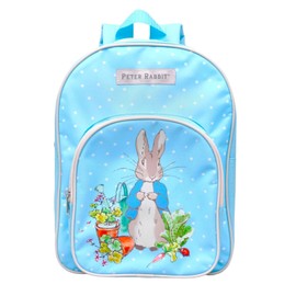 William Lamb Children's Kids Premium Quality Dual Pockets School Backpack Blue Polka Dot PR