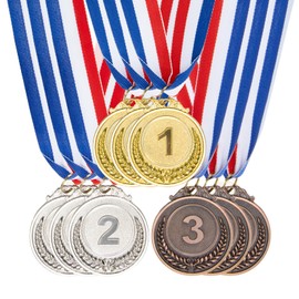 RAINFLOW 9 Pieces Gold Silver Bronze Award Medals - Winner Medals Olympic Style 1st 2nd 3rd Metal Award for Sports, Competitions, Party, 2 Inches