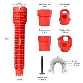 HXSYKJDM Double Head Sink Installer Tool, 14 in 1 Faucet Wrench Tool, Anti-Slip Sink Faucet Installation Socket Wrench