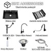 19.7 * 17.7in Drop In Kitchen Sink,Black Stainless Steel Single
