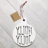 Mud Pie Holly Jolly Christmas Ornament Wood Cutout 4" Rustic
