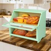 HOMEKOKO Double Layer Large Bread Box for Kitchen Counter, Wooden