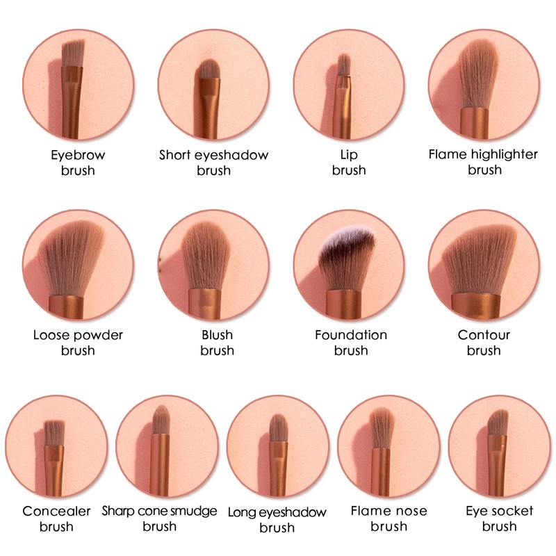 Eowppue Makeup Brush Set, 13 Pieces, Make-Up Brush Set, Premium