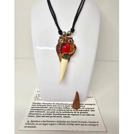 TALISMAN COLMILLO BUHO ORIGINAL DINERO SUERTE PROTECCION ORACION INCIENSO INCLU
