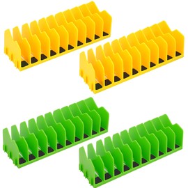 Eikovia Plier Organizer,4 Pack Pliers Organizer, Drawer Organizers for Cutters with Non-Slip Rubber Base, Pliers Rack for Tool Box Drawer, 40 Slots Tool Box Holder,Tools Storage,Green and Yellow