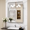 LOAAO 24X32 Inch Brushed Nickel Bathroom Mirror, Rounded Rectangle Silver
