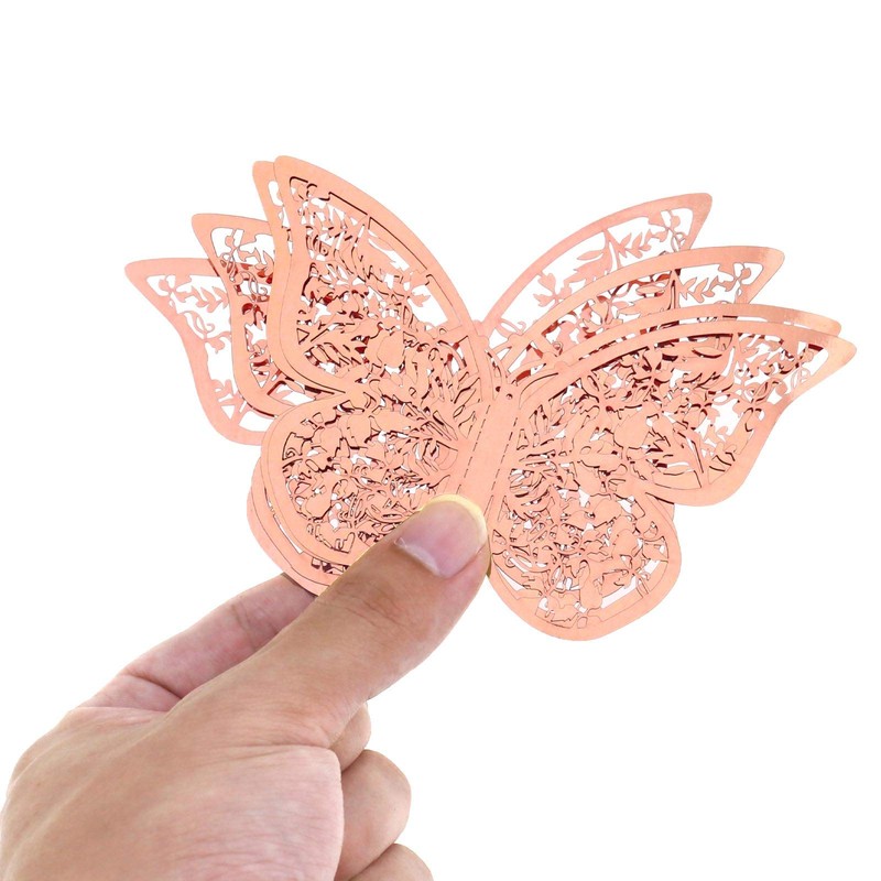SING F LTD 48Pcs Rose Gold Silver Tone Butterfly Wall