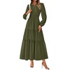 PRETTYGARDEN Women's 2025 Elegant Maxi Dresses Long Sleeve V Neck