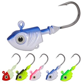 Sougayilang Swimbait Jig Head Lead Flats Jig Head Bait Lead Weighted Hooks Fish Jig Heads Fishing Accessories-5PCS-3/4oz(20g)