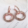 MAIHAO Fashion Rhinestone Double Circle Hoop Earrings for Women Geometric