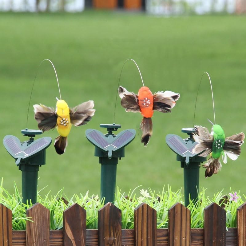 NOIAFZY 5Pcs Solar Yard Stake Fluttering Insects Solar or Battery