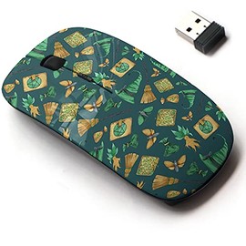 2.4G Wireless Mouse with Cute Pattern Design for All Laptops and Desktops with Nano Receiver - Magic Watercolor Witch