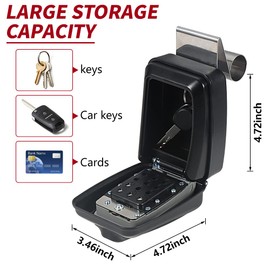 Lifronkit Car Key Lock Box, Yellow Punch Button Combination Lock Box, Car Window Lock Box Wall Lock Box, Sturdy Waterproof Security Lock Box for Keys, Credit Cards, Fit for Turo, Ride Share, GetAround