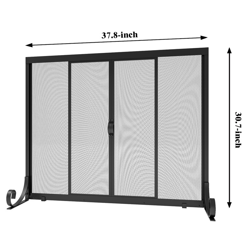 Fire Beauty Fireplace Screen, Wrought Iron Mesh, Baby Safe Spark