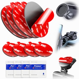 Tapsi Adhesive Replacement Pads – 4-Pack Round Double-Sided VHB Pads, 3.15" & 0.91", for Dashboard Discs, Windshield Suction Cup Phone Holders, Magnetic Mounts & GPS – Includes Adhesion Promoter