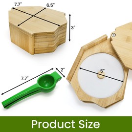 Nagpew Margarita Salt Rimmer Set, 3 Tier Bamboo Glass Rimmer with Citrus Juicer, Margarita Sugar Rimmer Spice Container for Bartender, Drinks, Cocktail, Bloody Mary, Bar Accessories