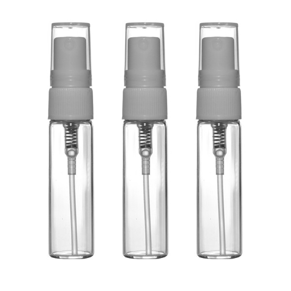 Riverrun Set of 100 Travel Perfume Atomizers Glass Bottle White Fine Mist Sprayer 4ml .14 oz (Set of 100)