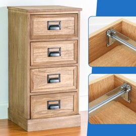 Trandraft 2 Pack Universal File Bars for Filing Cabinet Lateral Front to Back File Drawer Rail for Hanging Wood Cabinets Office Storage to Keep Organized