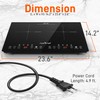 NutriChef Double Induction Cooktop - Portable 120V Digital Ceramic Dual