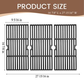 Dongftai CF876C (3-Pack) 16 7/8" Cast Iron Cooking Grid for Charbroil 463441312, 463432215 463461613 463436214 463436215 463441514 463440109 463436213 463420508