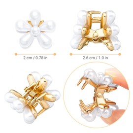 10 Pinzas Cabello Accesorio Broche Flor de Perlas Peinado Elegante Horquilla Para Pelo Hair Mujeres Niñas Flores de Perlas Decoracion de Cabello Paquete