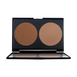 aopoka Shading & Cheek 2 Colors Set Natural 3D Waterproof Face Powder for Makeup Base (06 Pearl White & Dark Coffee)