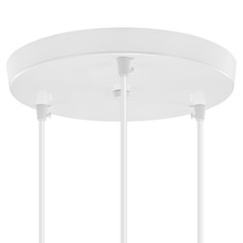 Canomo 10 Inches Chandelier Canopy Pendant Light Canopy Kit Ceiling Light Plate with All Hardware Includes Hook, Cord Grip for Chandelier Pendant Light (White, 10 Inch-3 Holes Light Fitting)