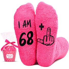 HAPPYPOP 69th Birthday Gifts Ideas for Women - Socks for 69 Year Olds, Best Gifts for 69 Year Old Woman In Dark Pink