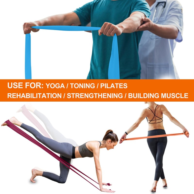 A AZURELIFE Resistance Bands,Professional Long Non-Latex Elastic Stretch Bands,Exercise Bands