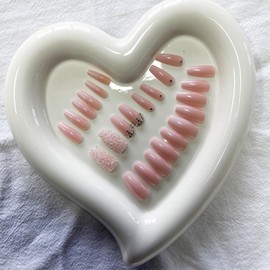 Maigitur 24Pcs Long Press on Nails Coffin Fake Nails Diamond False Nails Nude Pink Gradient Glue on Nails Colorful Rhinestone Stick on Nails Artificial Acrylic Nails for Women Girls Manicure…