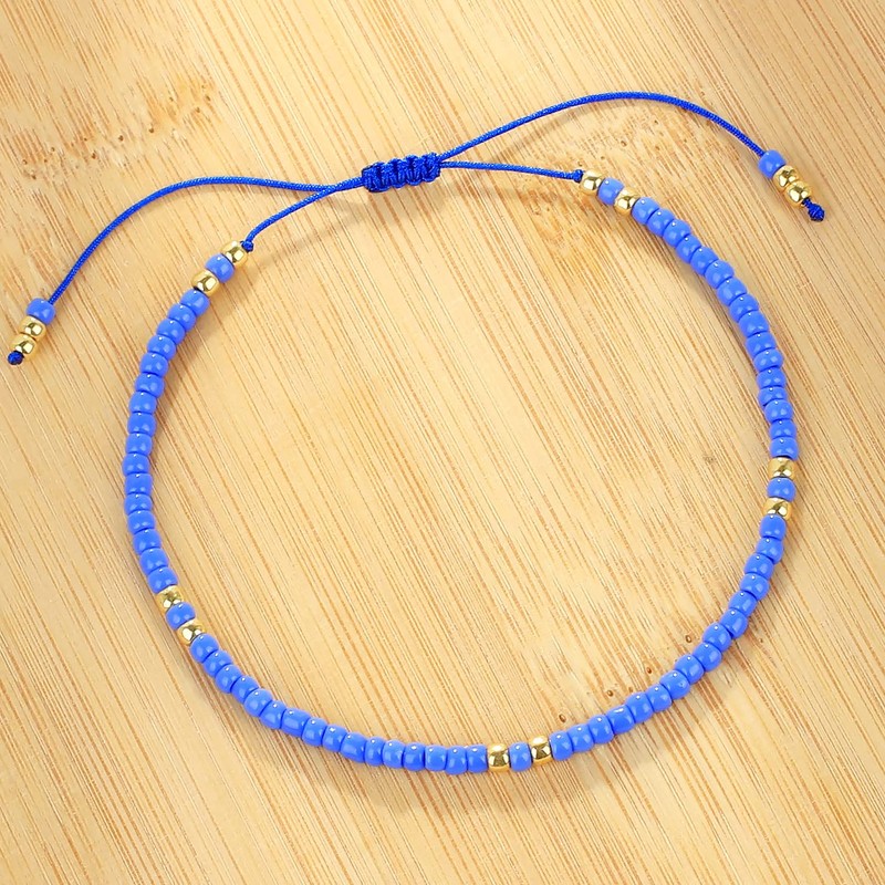 C·QUAN CHI Simple Solid Color Beaded Braided Strand Bracelets Fashion