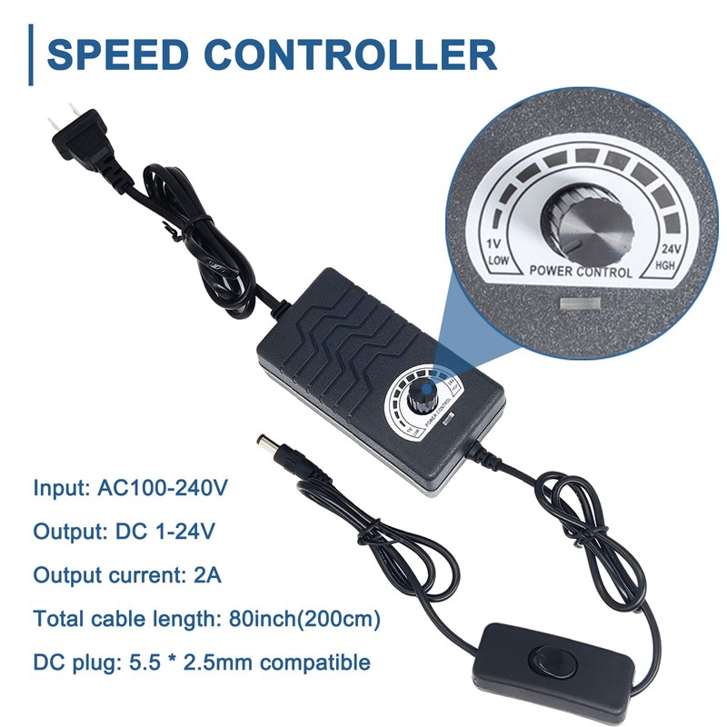 JQDML Reciprocating Cycle Linear Actuator, DC 24V Stroke 1.18"-6" Gear