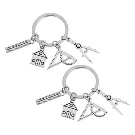 FELTECHELECTR Pendant Charm Keyring Car Keychain Architectural Design Versatile Keyring for Bag and Travel
