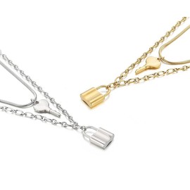 Pera Jewelry Filled Lock Pendant, 14K Gold Plated and Silver Plated Filled Lock & Key Necklace for Women with Gift Box | Adjustable Chain, Minimalist, Tiny Dainty Choker Necklaces