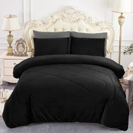 Luxurious Super Soft Sherpa Fleece Blanket King Size | Cozy Classic Textured Trendy Look Warm, Ultra Plush, Thermal Decorative, Comfortable | Pretty Black Color Throw Modern Thick Waffle Weave