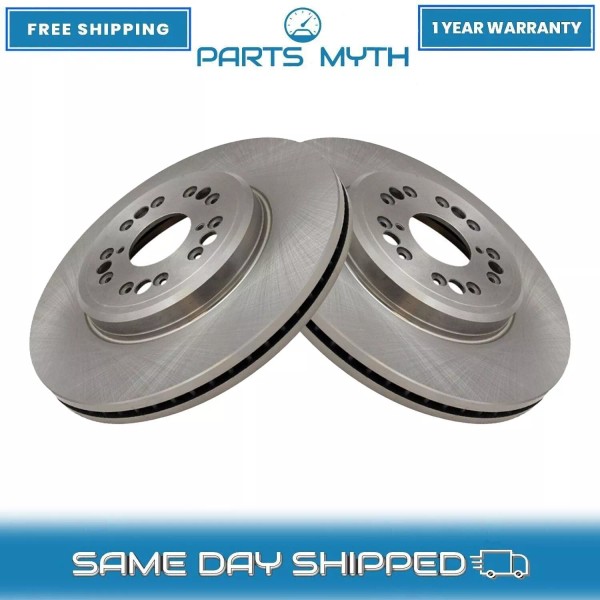 TRQ New Vented Front Disc Brake Rotor Pair Set for