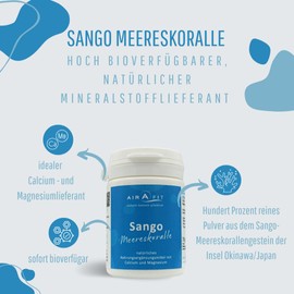 AIRASUN Sango Sea Coral 70 g, Natural Mineral Supplier, Calcium Magnesium 2:1