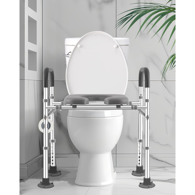 Toilet Seat Riser Extra Wide, 500lb Raised Toilet Seat with