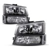 JSBOYAT 4 PCS Headlight Assembly for 2003-2006 Chevy Silverado 1500