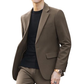 NOLCCTN Men's Suit Pants Suit, Slim, Top and Bottom 2-Piece Set, Set Up, Slacks, Tailored Jacket, Formal, Business, Long Sleeve, Long Pants, Solid, Simple, Stylish, Commuting, Interview, Graduation,