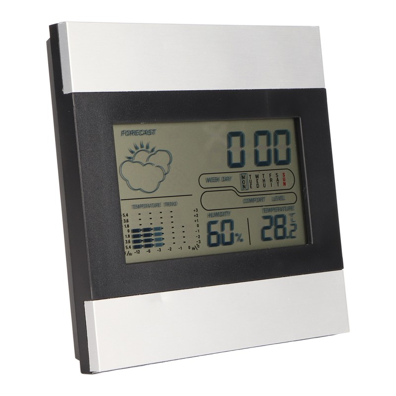 Digital Weather Clock Temperature and Humidity Display Aluminum Shell Digital