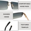 SHEEN KELLY Retro Rimless Sunglasses for Men Women Rectangle Ultra