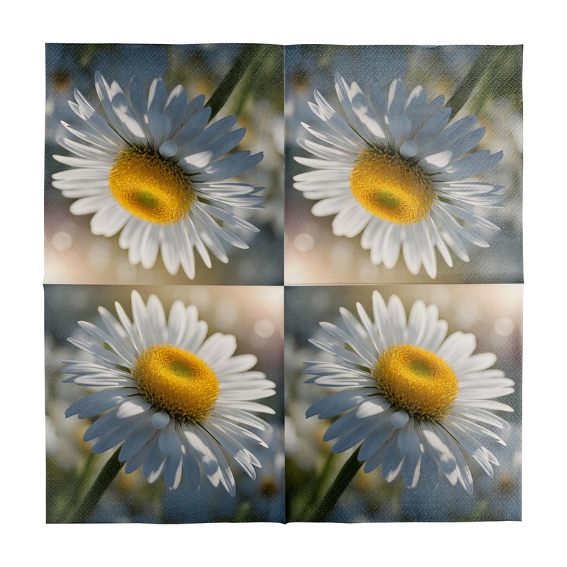 HEKU 100 napkins, 3-ply, 33 x 33 cm, daisies, absorbent